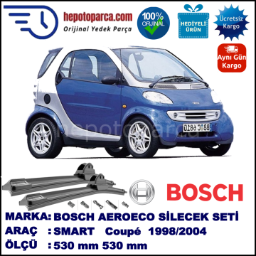 SMART (MCC) Smart Coupé [450] 07.1998-01.2004, 530 / 530 mm. BOSCH AEROECO Aparatlı Muz Silecek