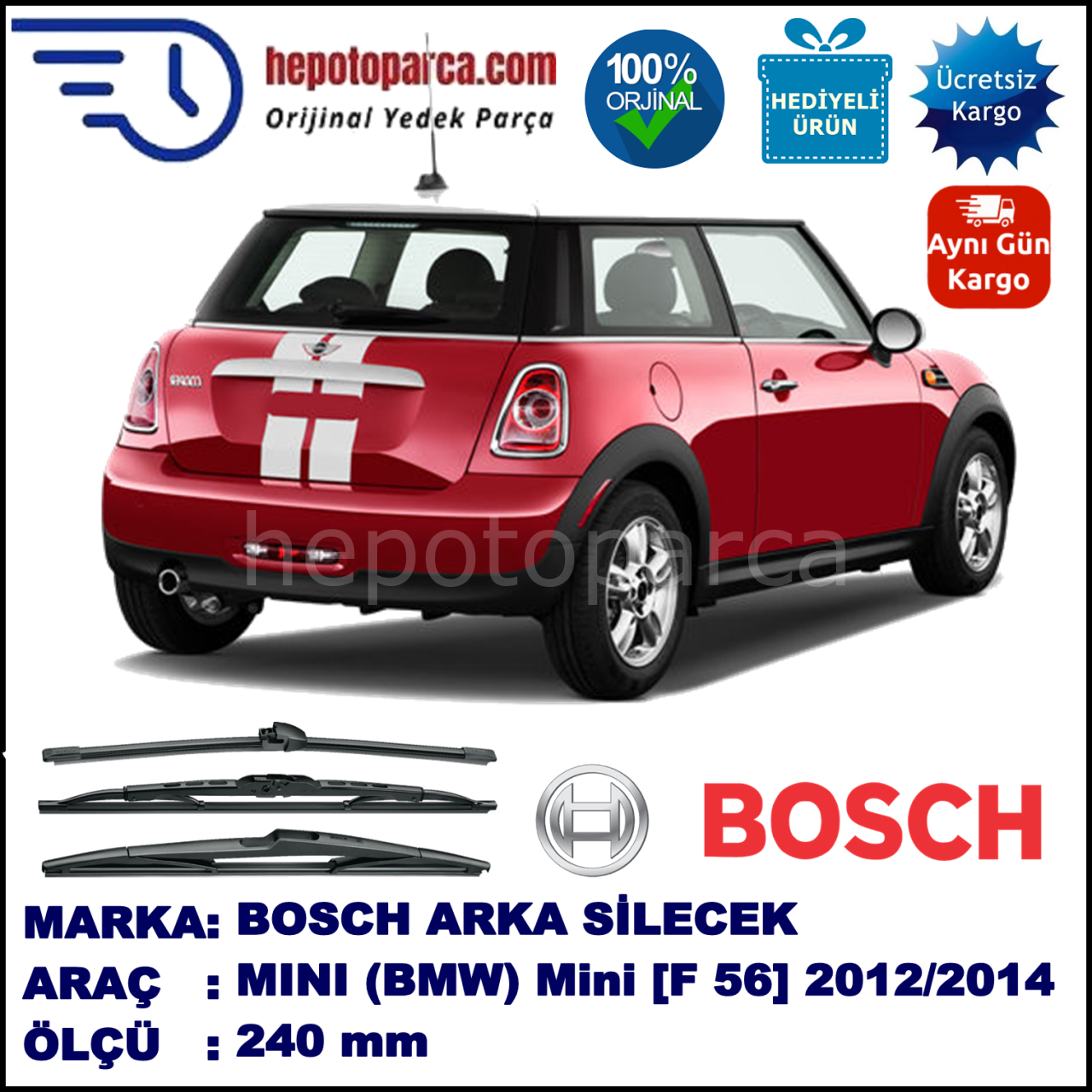 MINI (BMW) Mini [R 56] 240 mm 05.2012-... BOSCH Arka Silecek
