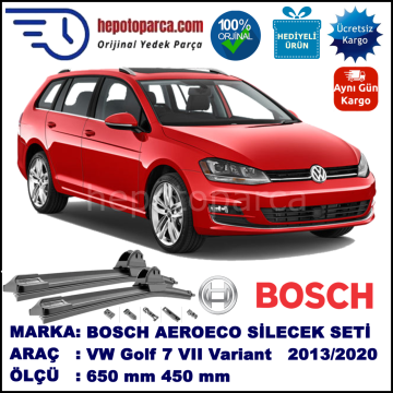 VW Golf 7 VII Variant [BA5] 04.2013-..., 650 / 450 mm. BOSCH AEROECO Aparatlı Muz Silecek