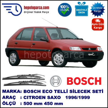 CITROEN Saxo [S8] 02.96-09.99 500 / 450 mm. BOSCH ECO Telli Silecek 2'li Takım