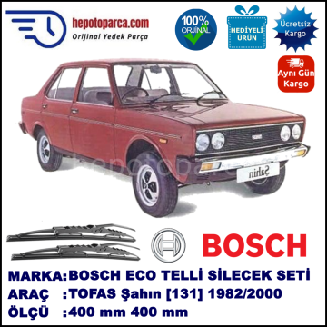 TOFAS Sahin [131] 02.82-... 400 / 400 mm. BOSCH ECO Telli Silecek 2'li Takım