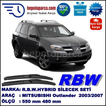 MITSUBISHI Outlander [CU] 02.03-09.07 550 / 480 mm. RBW Hybrid Silecek Seti. U Kanca Uyumlu Hibrit