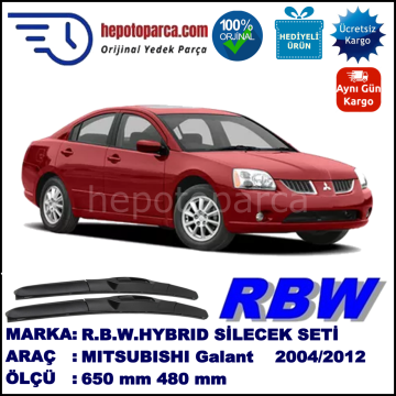 MITSUBISHI Galant  09.04-08.12 650 / 480 mm. RBW Hybrid Silecek Seti. U Kanca Uyumlu Hibrit