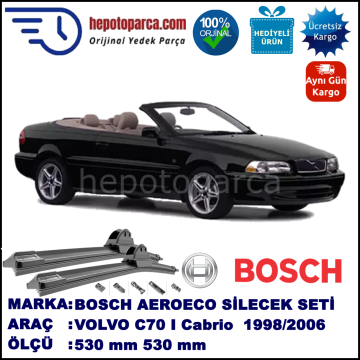 VOLVO C70 I Cabrio  03.1998-03.2006, 530 / 530 mm. BOSCH AEROECO Aparatlı Muz Silecek