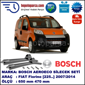 FIAT Fiorino [225..] 12.2007-..., 650 / 470 mm. BOSCH AEROECO Aparatlı Muz Silecek