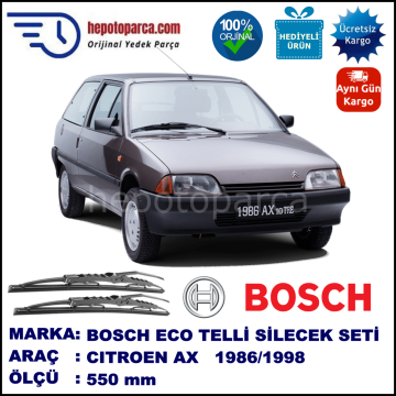 CITROEN AX  10.86-12.98 550 /  mm. BOSCH ECO Telli Silecek 1 Adet