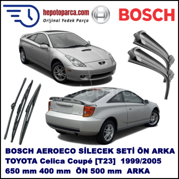 TOYOTA Celica Coupé [T23] 08,1999-09,2005 Bosch Aeroeco Ön ve Arka Silecek Takımı