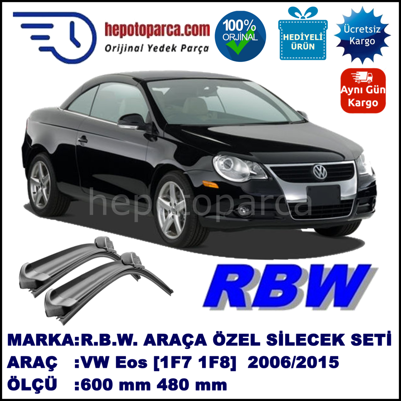 VOLKSWAGEN EOS MUZ SİLECEK TAKIMI RBW ARACA ÖZEL (2006-2015)