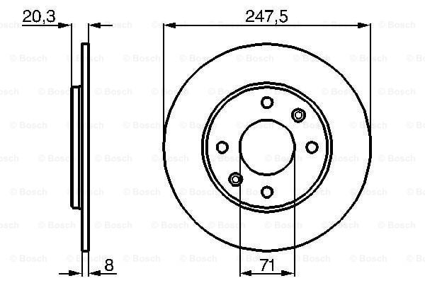 Fren Diski, Ön, [247,5 / 8-7 mm]PEUGEOT 205 1.9i ( 10.1987 - 09.1998 ); 205 1.9i ( 10.1987 - 10.1994 ); 205 1.9i ( 10.1986 - 10.1987 ); 309 1.9 ( 10.1985 - 09.1990 ); 309 1.6 ( 10.1985 - 12.1990 ); 309 1.9i ( 03.1986 - 12.1993 ); 309 1.6i ( PEU 42469