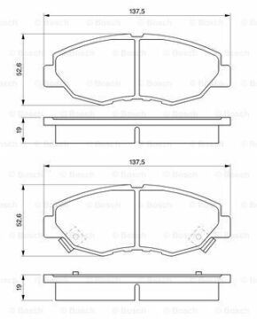 Disk Balata - Ön  - [WVA 21497] -  [ 137,8X52,5X18 Accord 2.0i 16V Sedan 199001 - 199305; Accord 2.0 16V Sedan 199001 - 199305; Accord 2.0i 16V Coupe 199201 - 199308; Accord 2.2i 199001 - 199312 HON 45022SM4A00