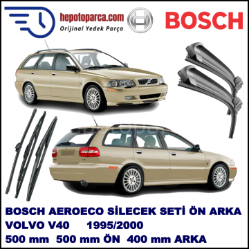VOLVO V40 I  01,1995-04,2000 Bosch Aeroeco Ön ve Arka Silecek Takımı