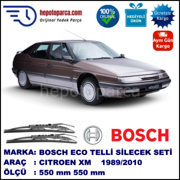 CITROEN XM [Y3, Y4] 05.89-10.10 550 / 550 mm. BOSCH ECO Telli Silecek 2'li Takım