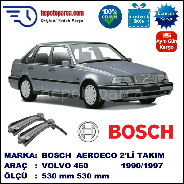 VOLVO 460  03.1990-07.1997, 530 / 530 mm. BOSCH AEROECO Aparatlı Muz Silecek