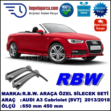 AUDI A3 CABRIO MUZ SİLECEK TAKIMI RBW ARACA ÖZEL  (2013→)