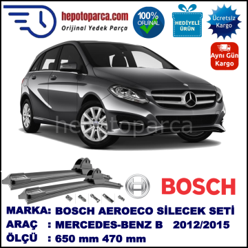 MERCEDES-BENZ Serie B [246] 09.2011-..., 650 / 470 mm. BOSCH AEROECO Aparatlı Muz Silecek