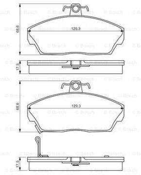 Disk Balata - Ön  - [ 129,2X68,6X18 mm ] - İkaz Ka ROW GBP90336AF