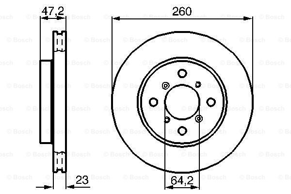 Fren Diski, Ön, [260 / 23-21 mm], Hava Kanallı Prelude 2.0i 16V 199610 - 199912; Prelude 2.0i 16V 199202 - 199609; Accord 1.6i Sedan 199810 - 200302; Prelude 2.2i 16V 199302 - 199609; Accord 1.6i Hatchback 199810 - 200302; Accord 1.6 iLS 199810 -  HO