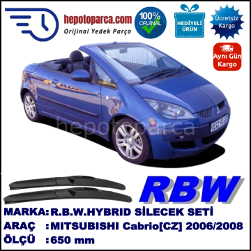 MITSUBISHI Colt Cabrio [CZ] 03.06-07.08 650 /  mm. RBW Hybrid Silecek. U Kanca Uyumlu Hibrit