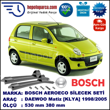 DAEWOO Matiz [KLYA] 04.1998-..., 530 / 380 mm. BOSCH AEROECO Aparatlı Muz Silecek
