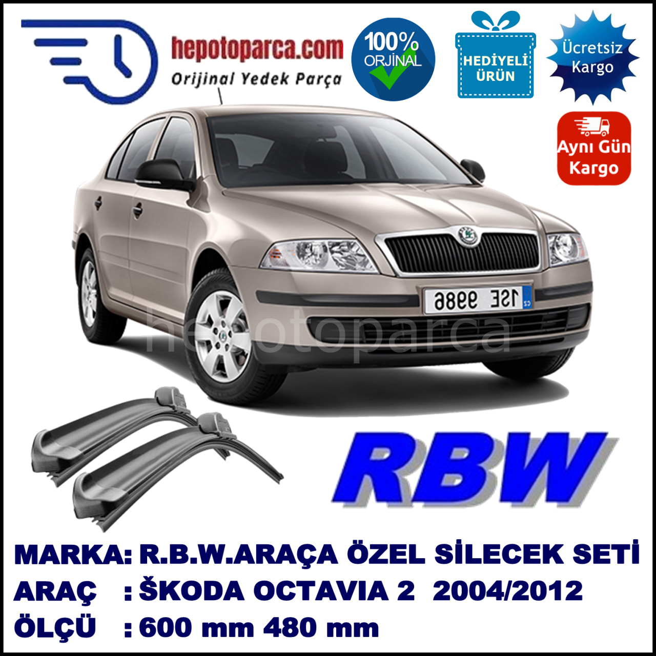 ŠKODA OCTAVIA 2 MUZ SİLECEK TAKIMI RBW ARACA ÖZEL (2004-2012)