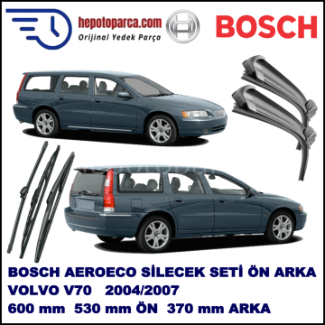 VOLVO V70 II  08,2004-07,2007 Bosch Aeroeco Ön ve Arka Silecek Takımı