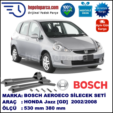 HONDA Jazz [GD] 03.2002-12.2008, 530 / 380 mm. BOSCH AEROECO Aparatlı Muz Silecek