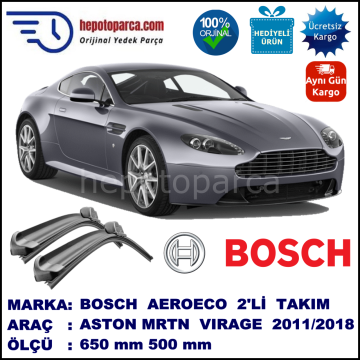 ASTON MARTIN Virage Coupe, Volante  07.2011-..., 650 / 500 mm. BOSCH AEROECO Aparatlı Muz Silecek