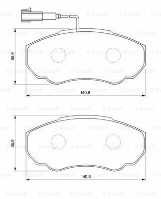Disk Balata - Ön  - [WVA 23917] -  [ 140,7X66X19 m Ducato 15 2.8 JTD 200204 - 200608; Ducato 15 2.8 JTD EGR 200204 - 200608; Boxer 2.8 HDi 200202 - 200605; Boxer 2.2 HDi 200202 - 200605; Ducato 10 2.8 D 199804 - 200203; Ducato 15 2.3 JTD 200204 - 200