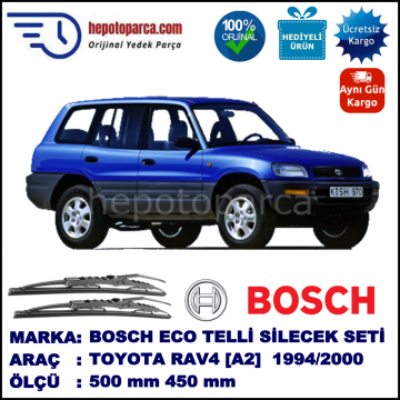 TOYOTA RAV4 [A1] 04.94-08.00 500 / 450 mm. BOSCH ECO Telli Silecek 2'li Takım