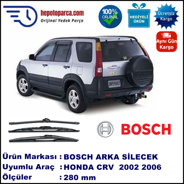 HONDA CR-V [RD] 280 mm 08.2002-09.2006 BOSCH Arka Silecek