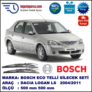 DACIA Logan [LS] 07.04-... 500 / 500 mm. BOSCH ECO Telli Silecek 2'li Takım