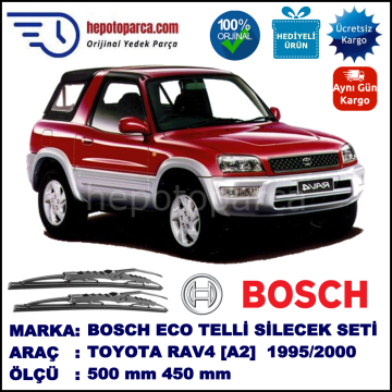 TOYOTA RAV4 Cabrio [A1] 11.95-08.00 500 / 450 mm. BOSCH ECO Telli Silecek 2'li Takım