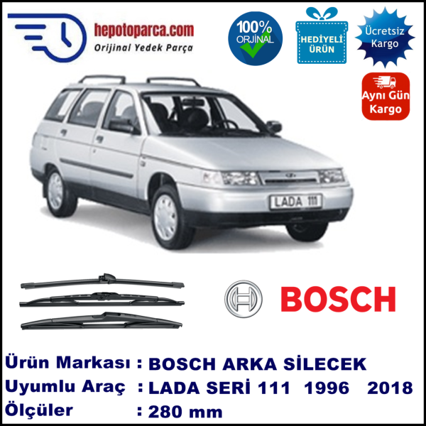 LADA Serie 111  280 mm 01.1996-... BOSCH Arka Silecek