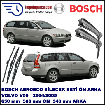 VOLVO V50  04,2004-,,, Bosch Aeroeco Ön ve Arka Silecek Takımı