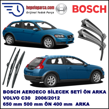 VOLVO C30  10,2006-,,, Bosch Aeroeco Ön ve Arka Silecek Takımı
