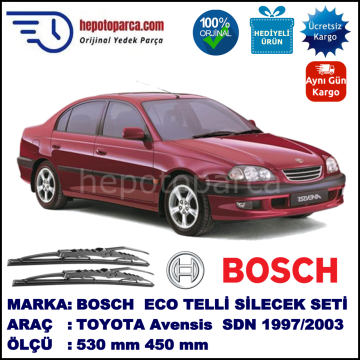 TOYOTA Avensis [T22] 10.97-01.03 530 / 450 mm. BOSCH ECO Telli Silecek 2'li Takım