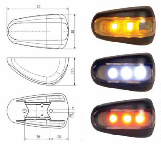 FARPLAS-5-600059 ÖN POZİSYON LAMBA  3 LEDLİ BADEM MAN