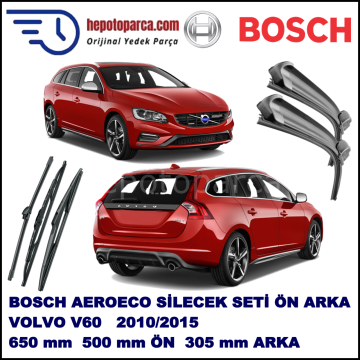 VOLVO V60  11,2010-,,, Bosch Aeroeco Ön ve Arka Silecek Takımı
