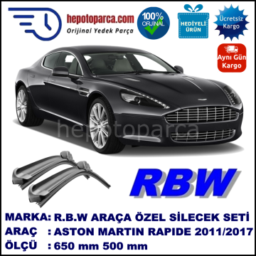 ASTON MARTIN Rapide  07.2011-..., 650 / 500 mm.  RBW  ADAPTÖRLÜ MUZ SİLECEK SETİ