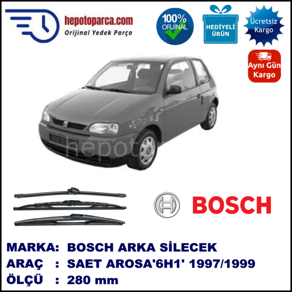 SEAT Arosa [6H1] 280 mm 02.1997-02.1999 BOSCH Arka Silecek