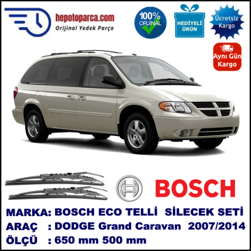 DODGE Grand Caravan [RT] 09.2007-11.2009, 650 / 500 mm. BOSCH AEROECO Aparatlı Muz Silecek