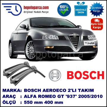 ALFA ROMEO GT [937] 04.2005-12.2010 , 550 / 400 mm. BOSCH AEROECO Aparatlı Muz Silecek