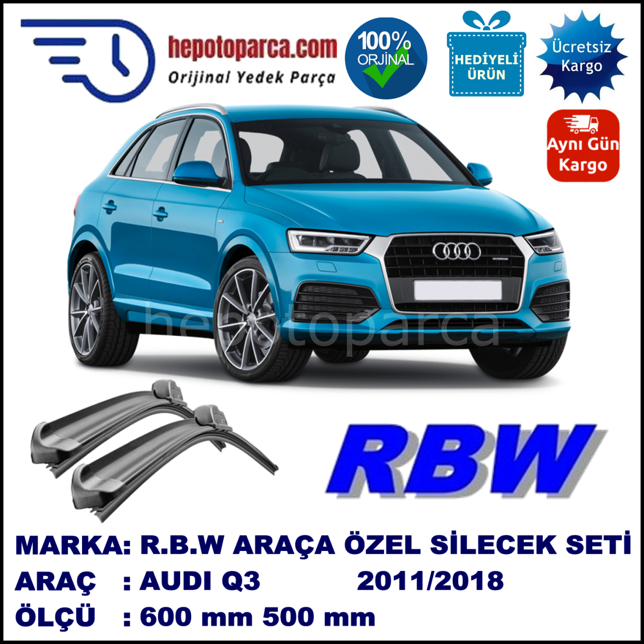 AUDI Q3 MUZ SİLECEK TAKIMI RBW ARACA ÖZEL (2011→)