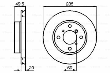 Fren Diski, Ön, [235 / 20-18 mm], Hava Kanallı Baleno 1.6i 16V Wagon 199608 - 200205; Baleno 1.3i 16V Hatchback 199504 - 200504; Baleno 1.3i 16V Sedan 199504 - 200504; Baleno 1.6i 16V Sedan 199504 - 200504; Baleno 1.6i 16V Wagon 4WD 199608 - 20020 SU