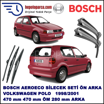 VW Polo [6N2] 07,1998-09,2001 Bosch Aeroeco Ön ve Arka Silecek Takımı