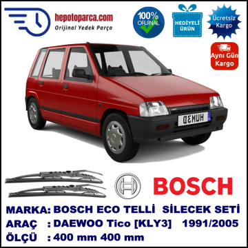 DAEWOO Tico [KLY3] 06.91-01.05 400 / 400 mm. BOSCH ECO Telli Silecek 2'li Takım