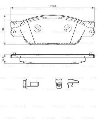 Disk Balata - Ön -  [ 163,3X58,0X17,8 mm ]JAGUAR S-Type 3.0 24V 199810 - 200803; S-Type 2.7 D 200406 - 200803; S-Type 2.5 24V 200110 - 200507; S-Type 4.0 32V 199810 - 200204; S-Type 4.2 V8 32V 200110 - 200803 LIN XW4Z2001AA; LIN XW4Z