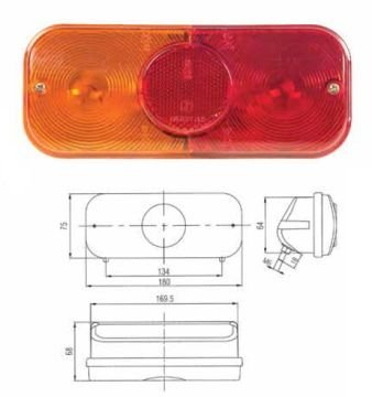 FARPLAS-7-600010 MF KÖŞELİ ÇAMURLUK STOP  LAMBASI - SOL      MASSEY FERGUSON