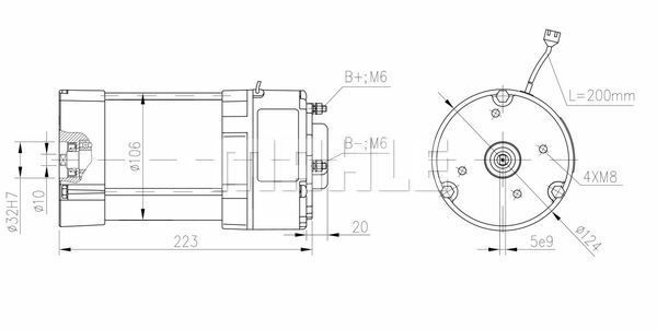 MM 404 Z1660 80V LETRİKA MAHLE ISKRA MM404 72741810 11213064500   11213064, 72741810, AMG6323 80V 0.8kW, IM3061