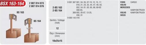 BSX-163/164 MARŞ KÖMÜRÜ FORD-MERCEDES-IVECO